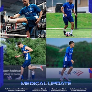 利雅得新月官方：队中4人受伤，多萨里腿筋受伤将治疗4-6周
